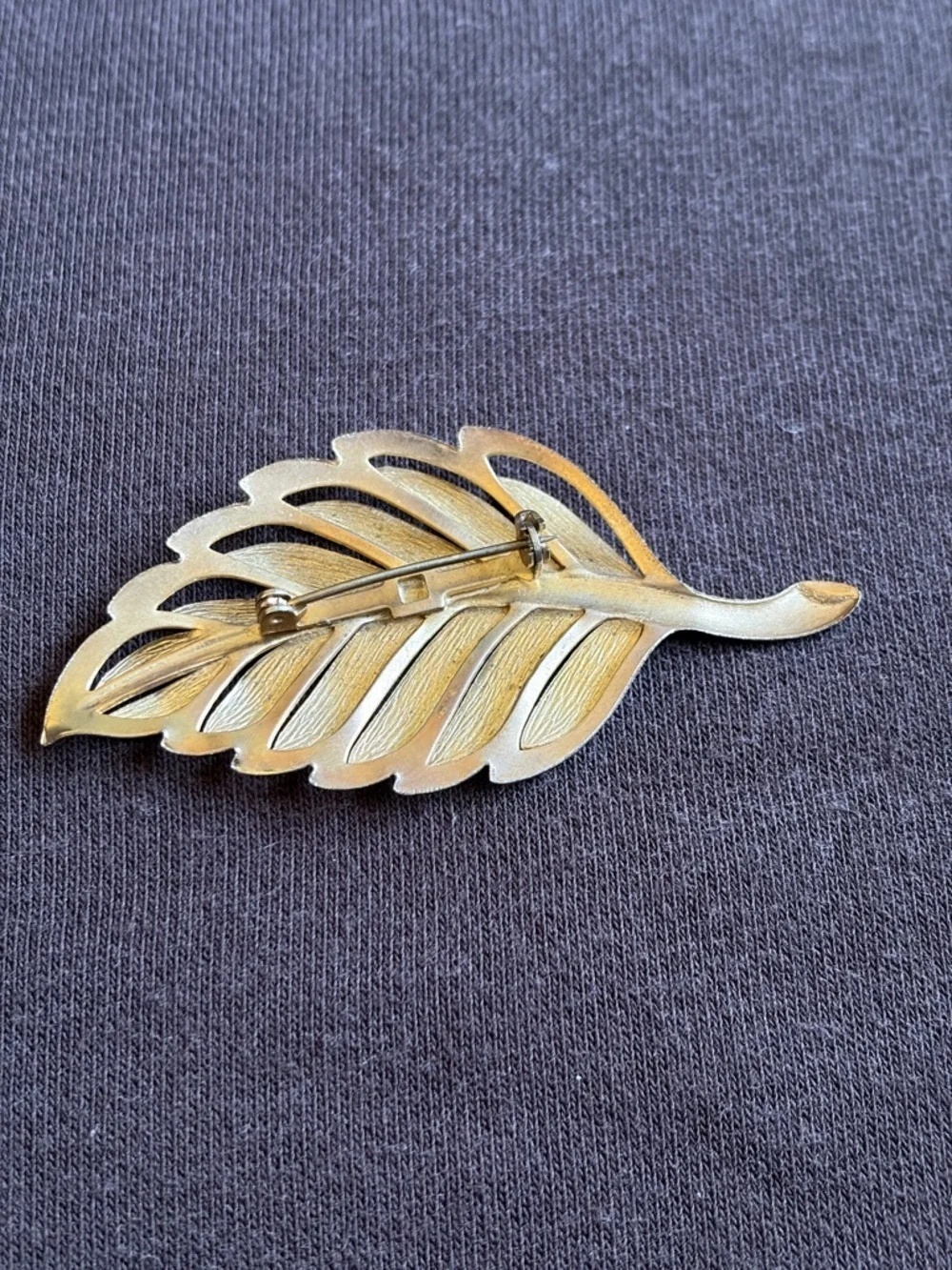 Gold Leaf Brooch - Vintage Leaf Pin